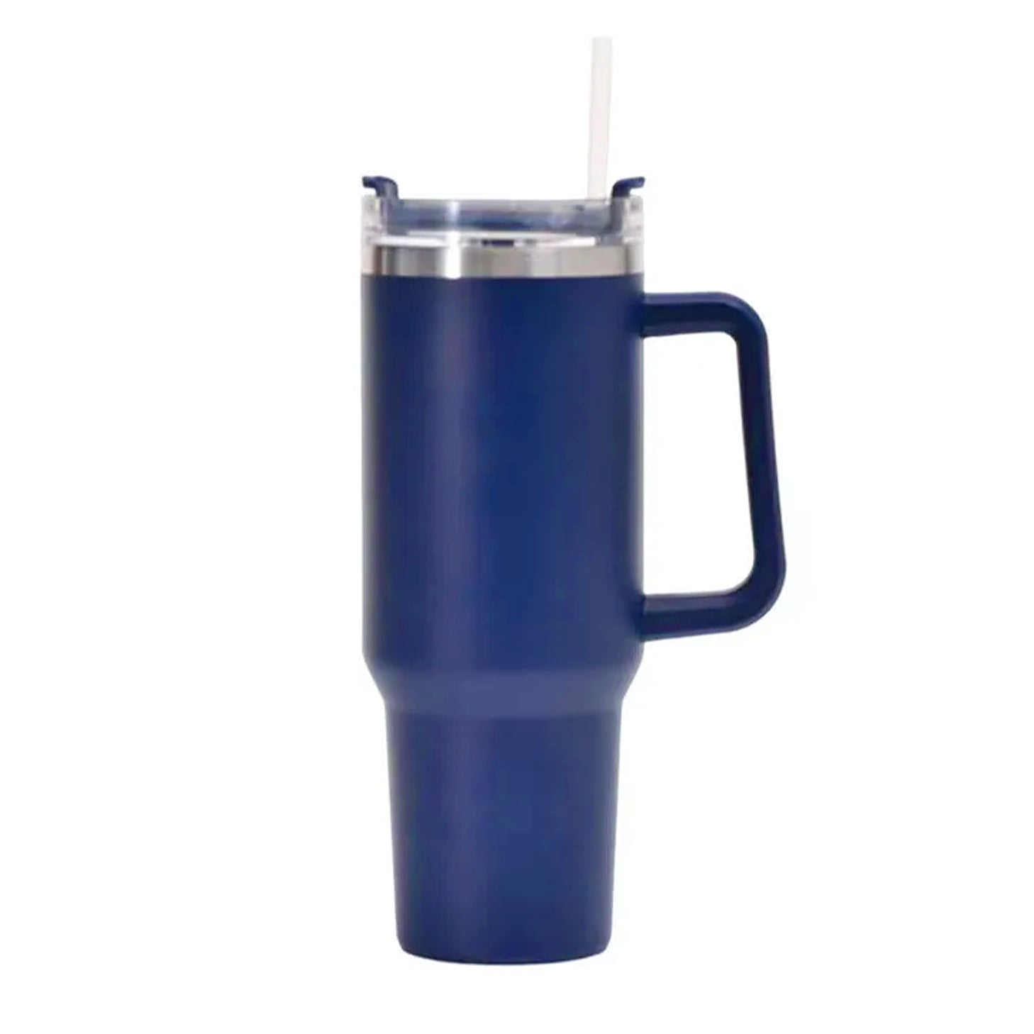 Gourde tasse bleu isotherme avec paille