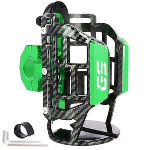 Support de gourde vert en carbone tressé 