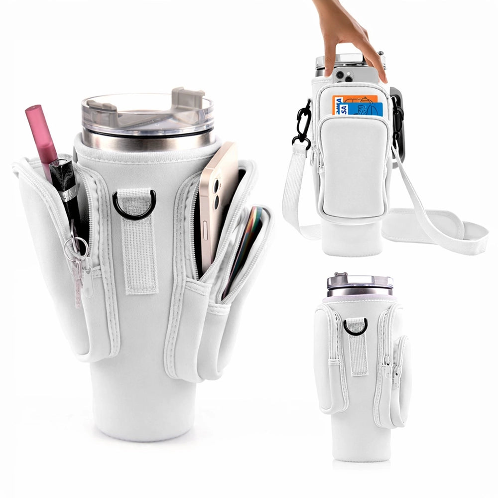 Sac gourde blanc avec poches et sangle