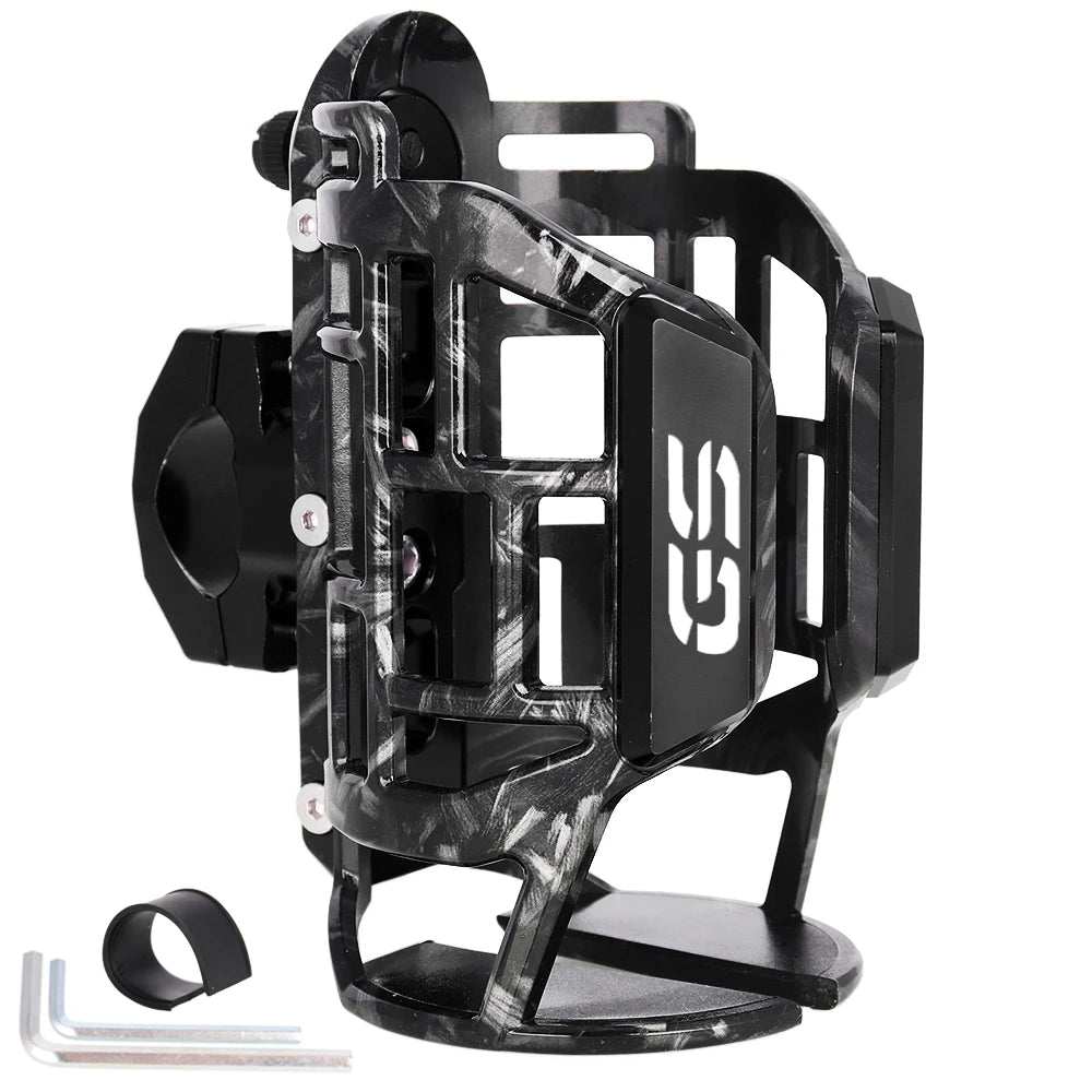 Support bouteille noire carbone forgé