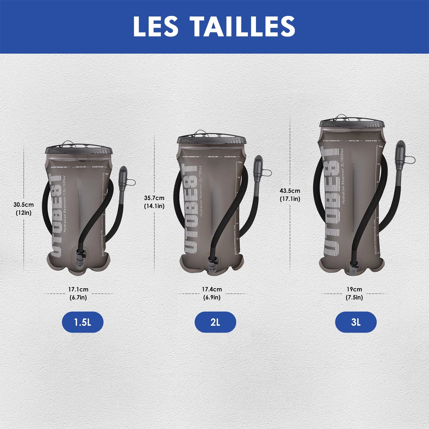 Taille de sac d'hydratation