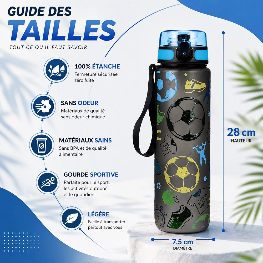 caractéristique gourde de football 1L