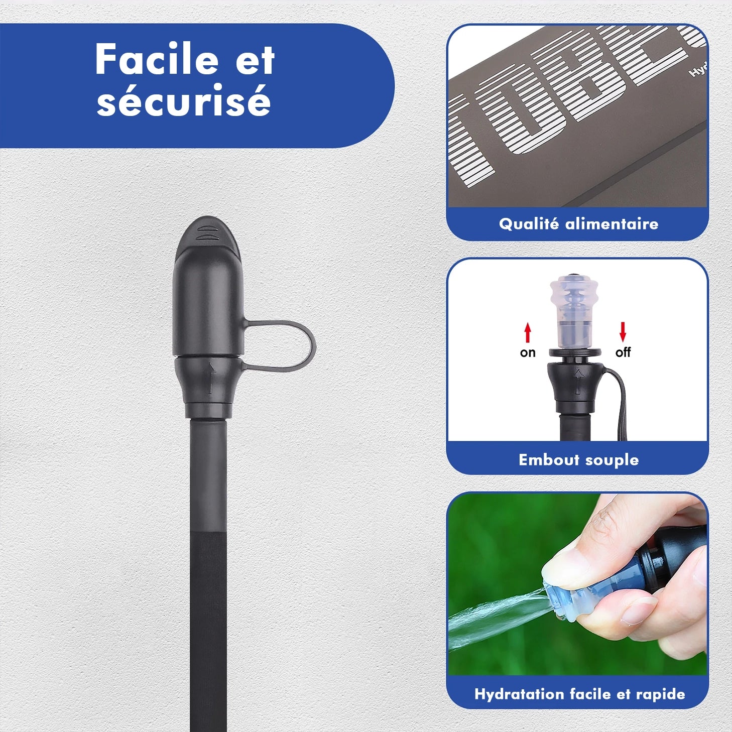 détail embout sac hydratation