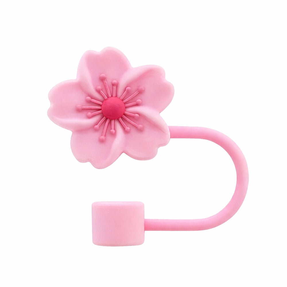 embout de paille fleur de cerisier rose