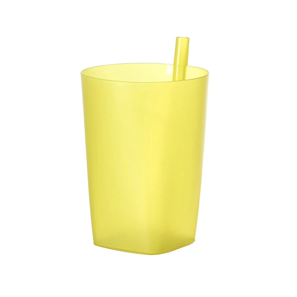 gobelet avec paille intégrée jaune