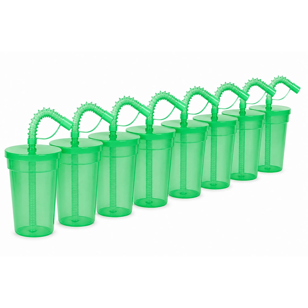 gobelets gourdes avec paille et couvercle vert