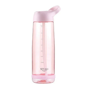 gourde 550ml de sport avec paille rose