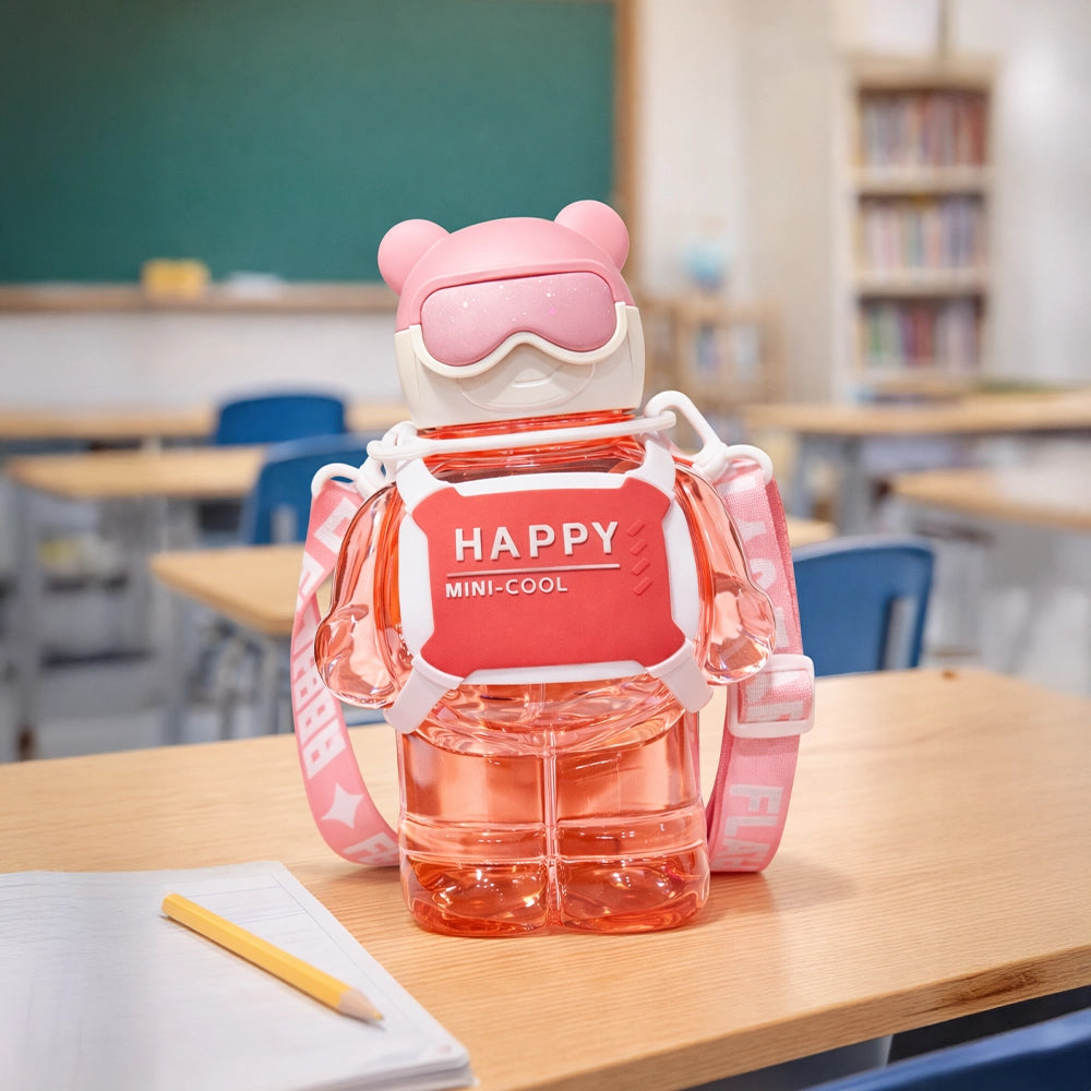 gourde rose astronaute robot 850ml