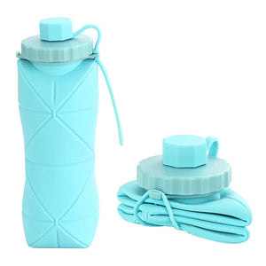gourde bleue pliable de sport