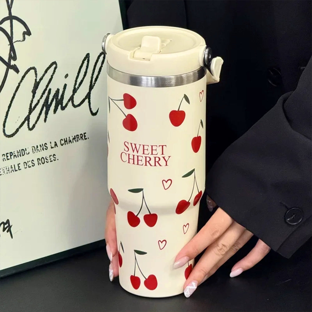 gourde cerise 900ml isotherme