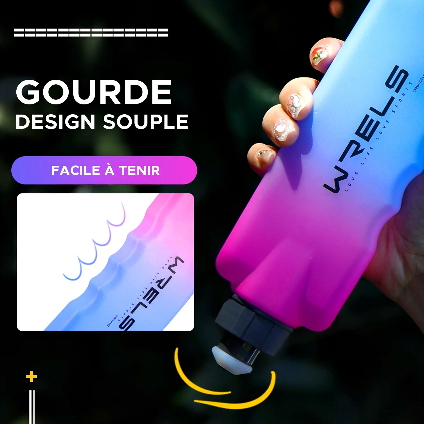 gourde design souple rose