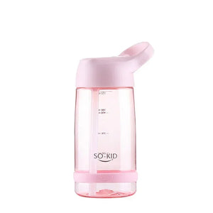 gourde de sport 550ml rose avec paille