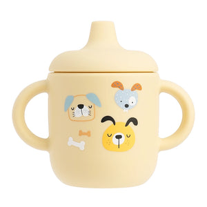 gourde enfant 4 ans en silicone jaune