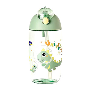 gourde enfant verte design dinosaure avec paille