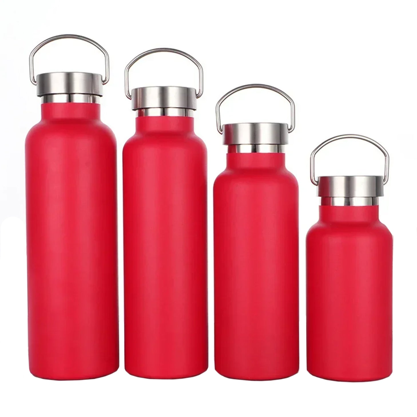 gourde en inox avec protection rouge