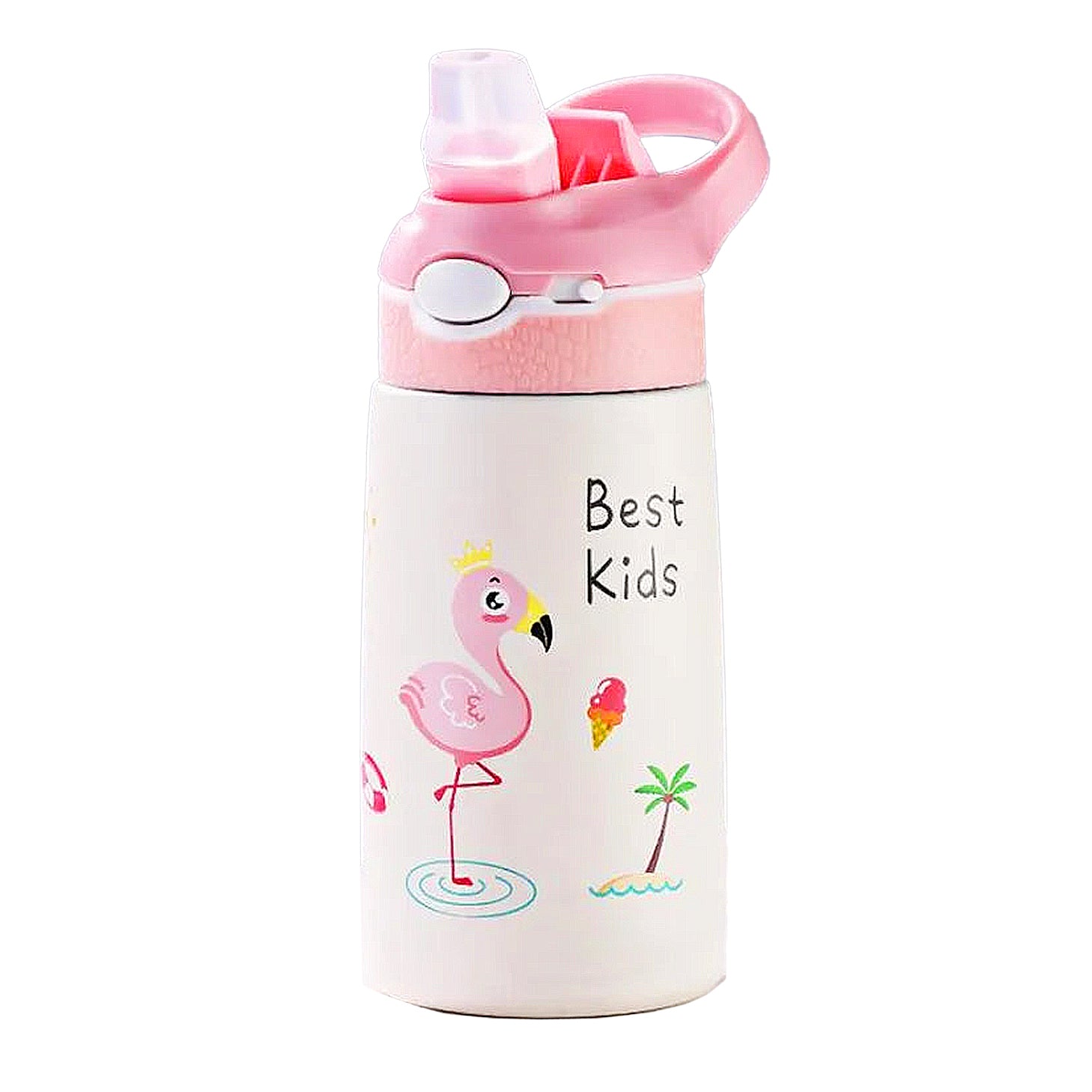 gourde en inox enfant avec flamant rose