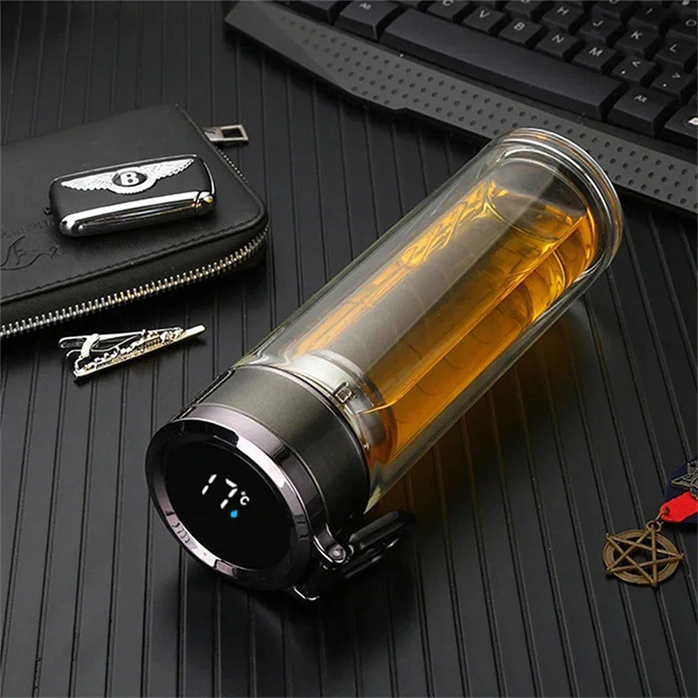 gourde en verre avec écran température