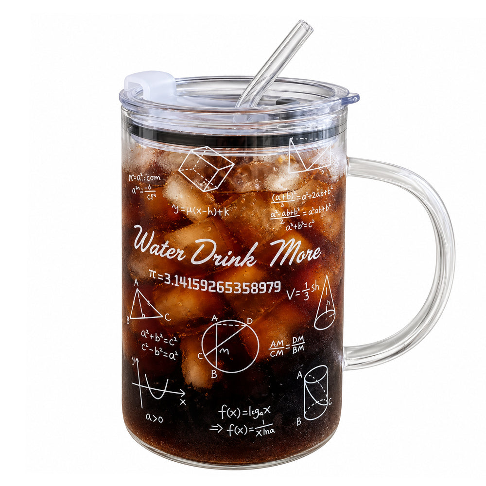 gourde en verre tasse design mathématique