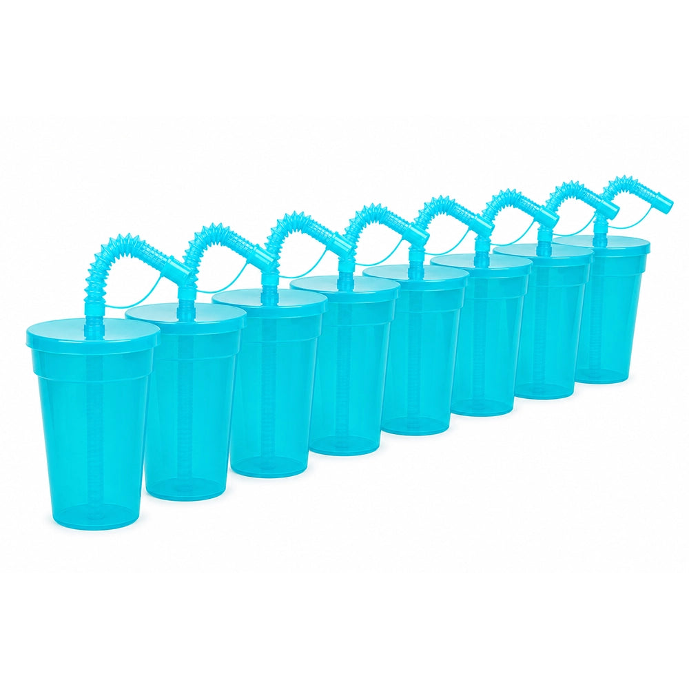 gourde gobelet bleu avec paille et couvercle