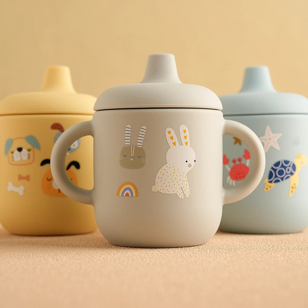 gourde gobelet enfant en silicone motif animaux