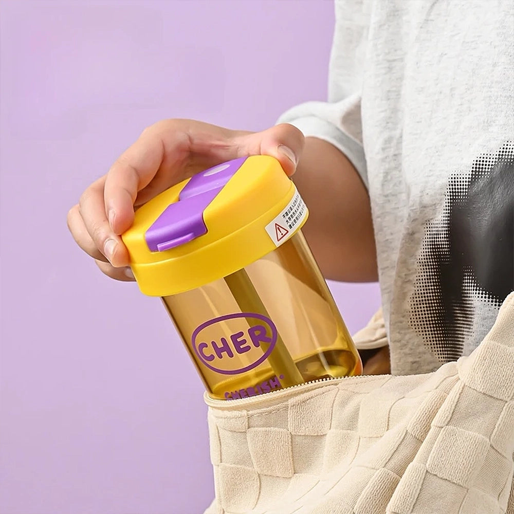 gourde gobelet jaune et violette 330ml