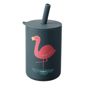 gourde gobelet pour enfant flamant rose