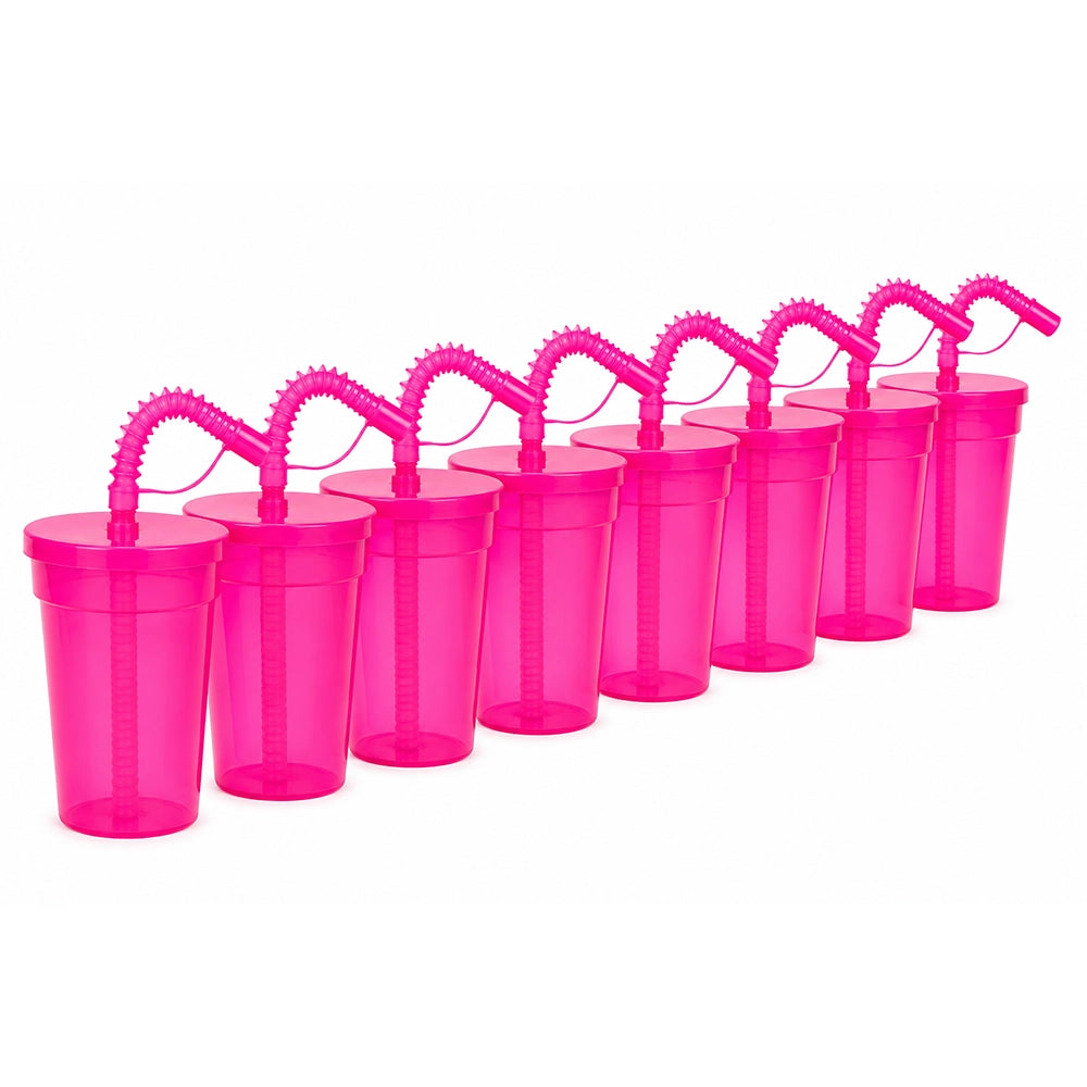 gourde gobelet rose avec paille et couvercle