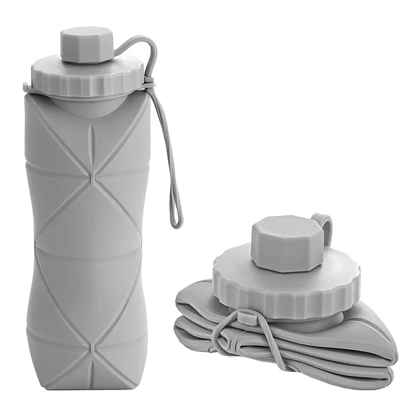 gourde grise pliable de 600ml