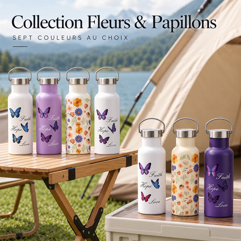gourde inox avec papillons