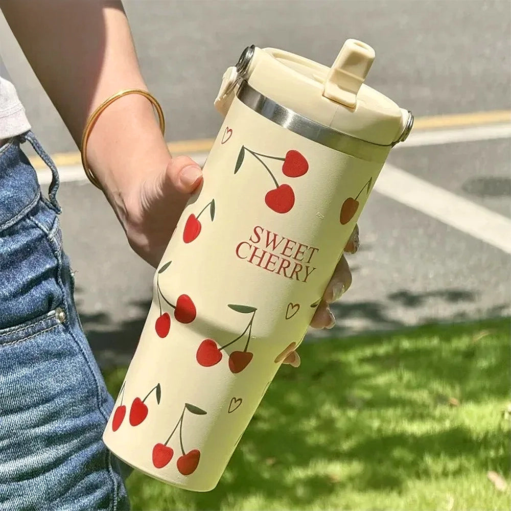 gourde mug cerise 900ml