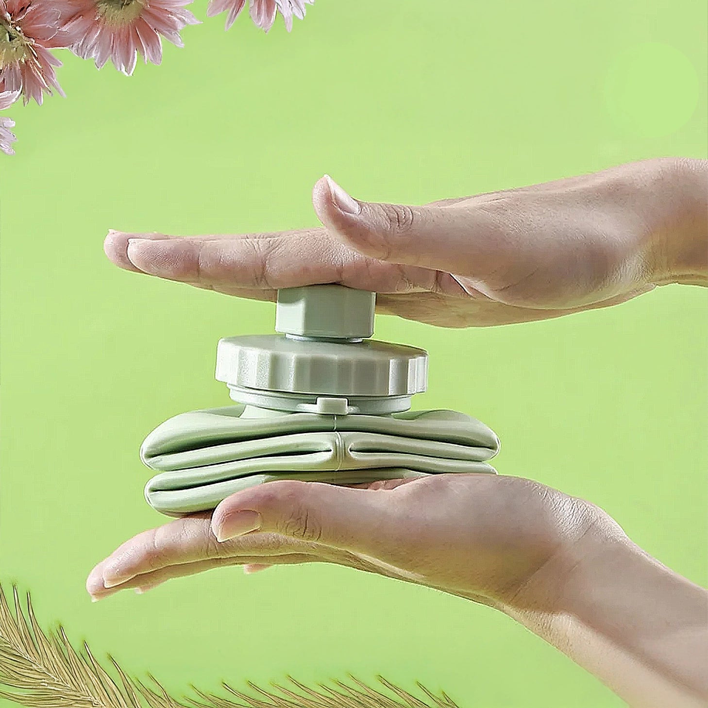 gourde pliable verte souple