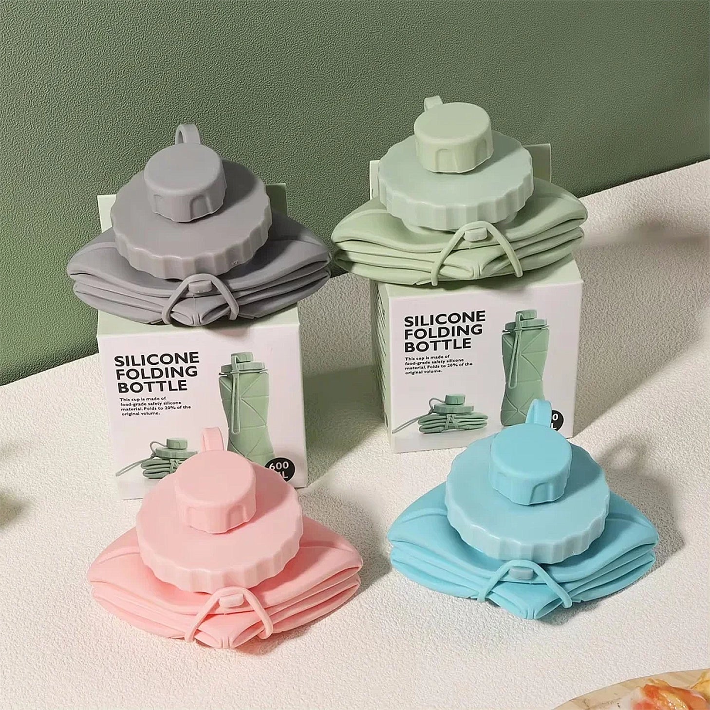 gourde pliable 600ml couleur pastel