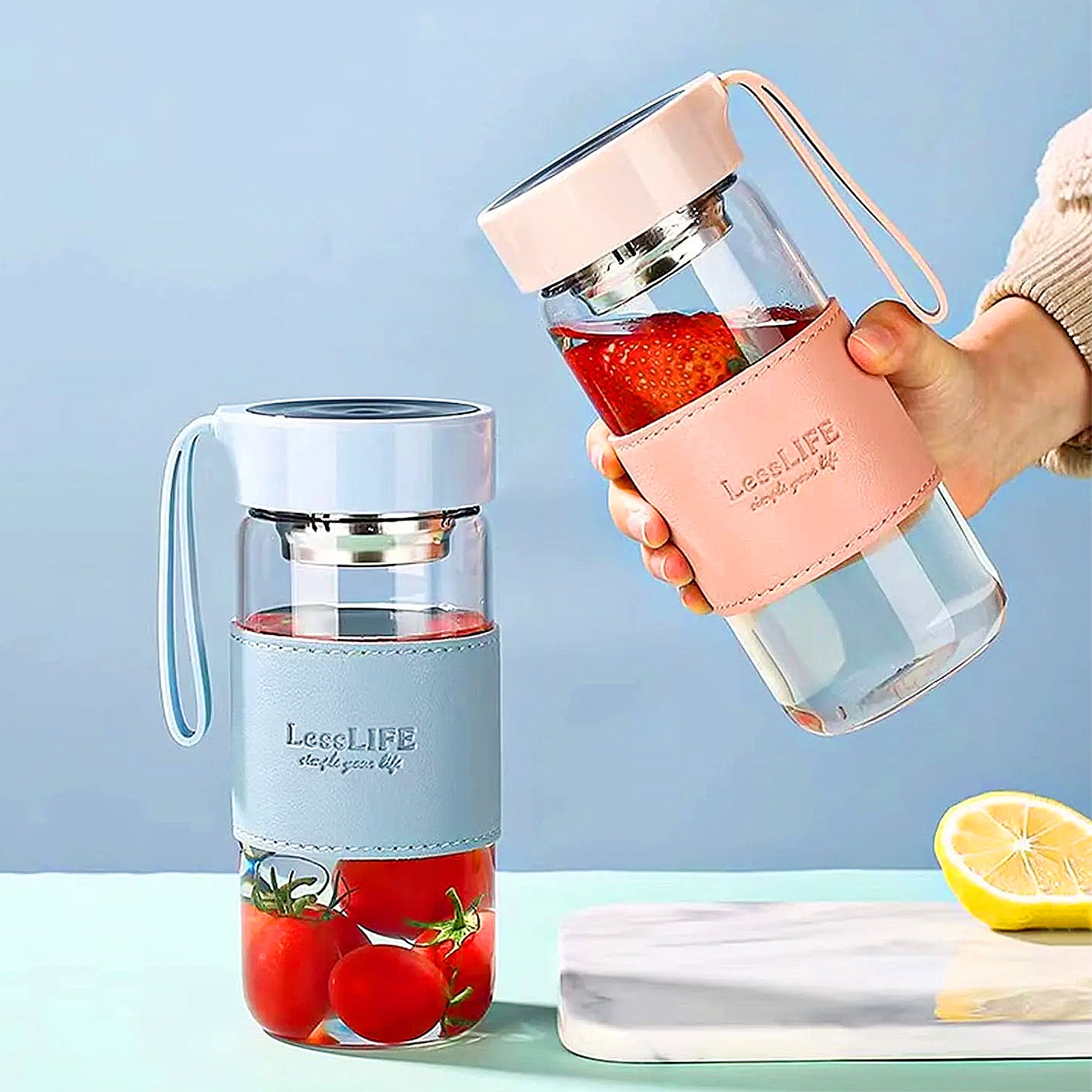 Gourde En Verre 1500 Ml Avec Infuseur à Thé - Étanche Et Résistante - Idéale Sport, Bureau, Voyage - 4