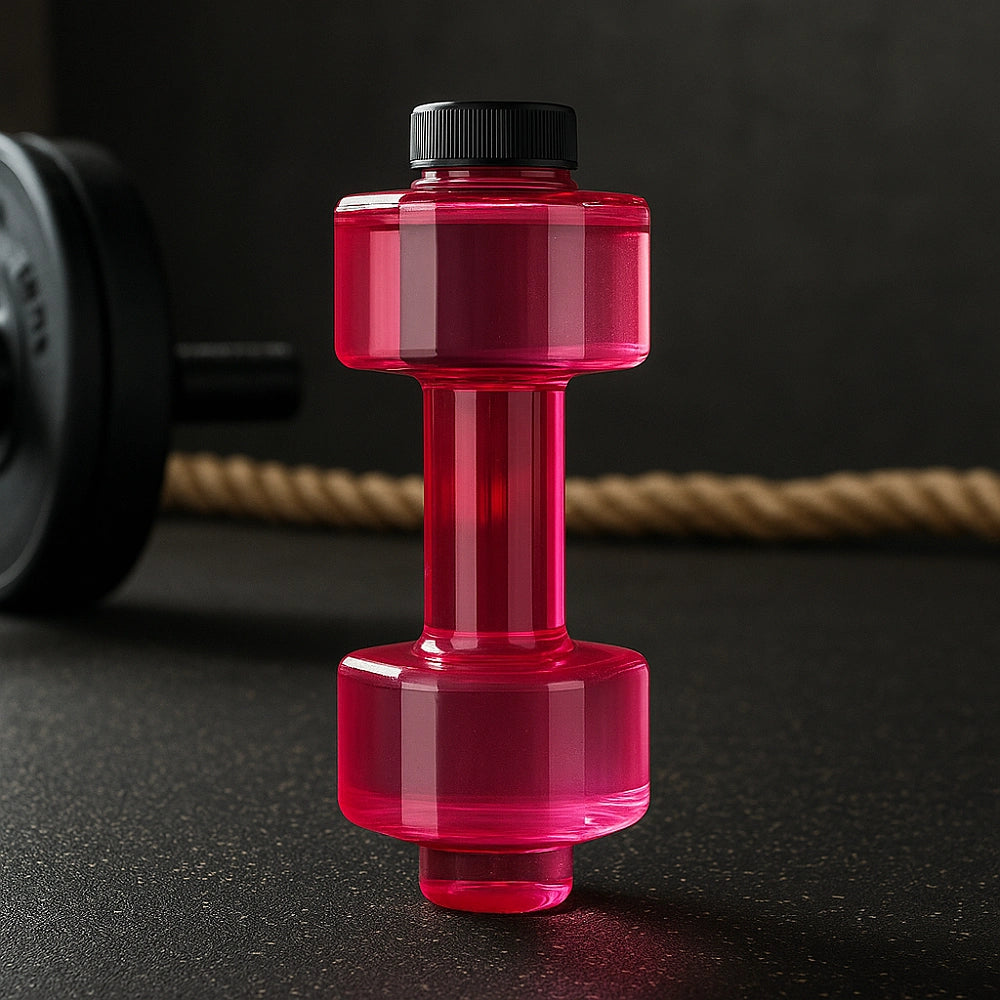 gourde sport haltère rouge