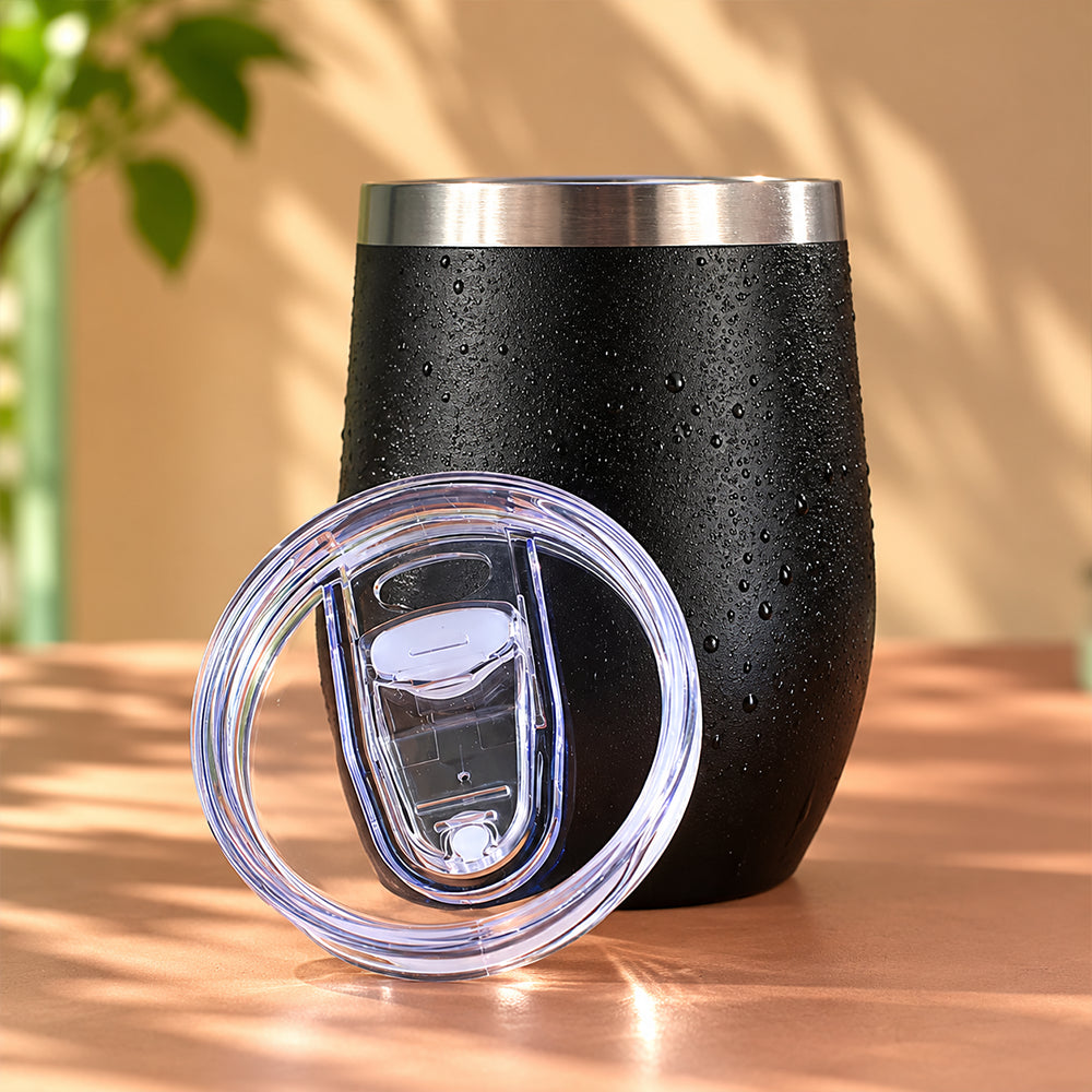 gourde tasse isotherme noir avec capuchon