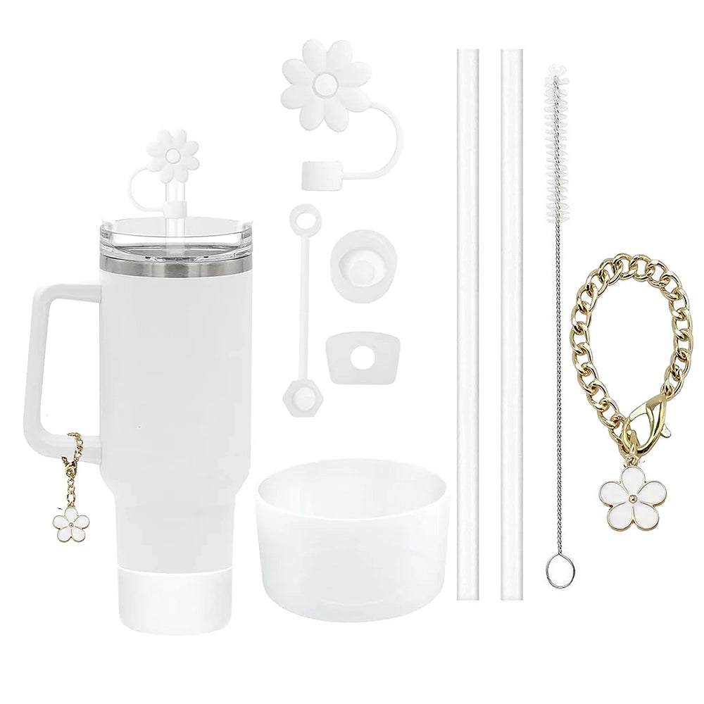 protection gourde blanche avec paille