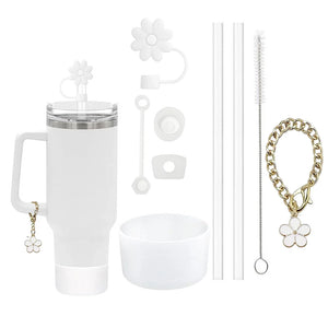 protection gourde blanche avec paille