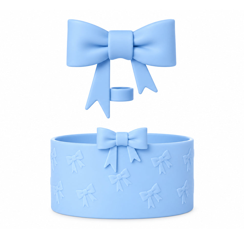 protection silicone nœud gourde bleu