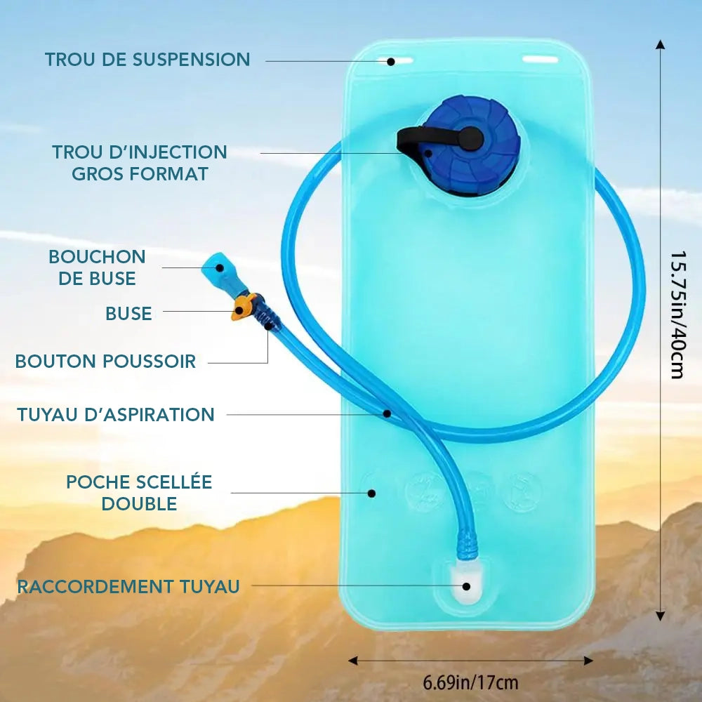sac d'hydratation 2L bleu