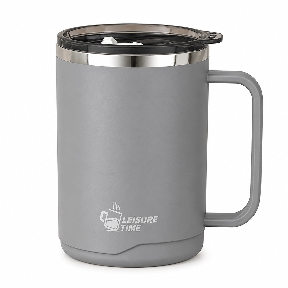 tasse isotherme gris avec poignée