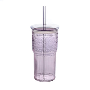 verre avec paille et couvercle